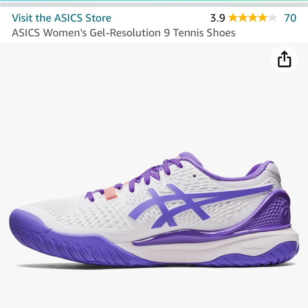 ASICS Women’s Gel Resolution 9 Tennis Shoe size 8.5